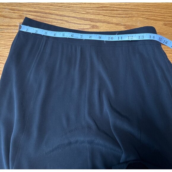 LOFT Womens Black Flowy A-Line Skirt Rayon Blend Side Zipper Closure Size 4 - Picture 7 of 8